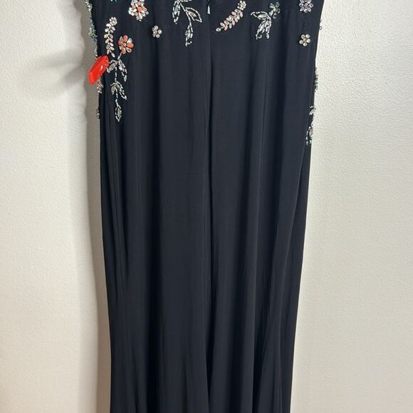 Mac Duggal MULTI COLOR embellished BEADED FLORAL CAMI GOWN black size 10 42006 - Picture 12 of 14